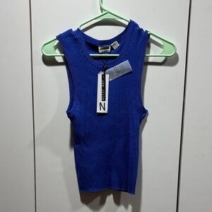 Noisy may Vibrant Blue Ribbed Tank Top large vibrant NWT